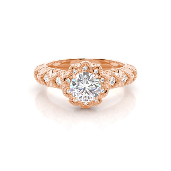 White Gold Halo Diamond Engagement Ring