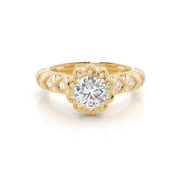 White Gold Halo Diamond Engagement Ring