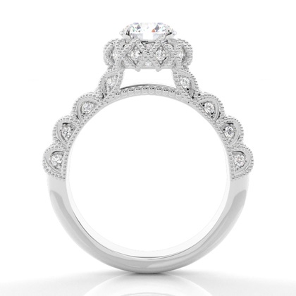 White Gold Halo Diamond Engagement Ring
