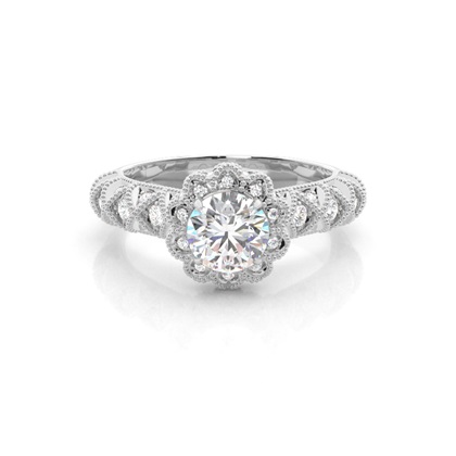 White Gold Halo Diamond Engagement Ring