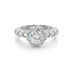 White Gold Halo Diamond Engagement Ring