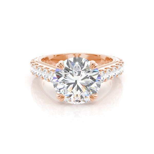 4 Prong Setting Round Diamond Engagement Ring