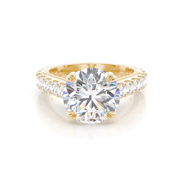 4 Prong Setting Round Diamond Engagement Ring