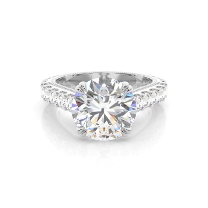 4 Prong Setting Round Diamond Engagement Ring