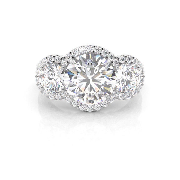 White Gold Halo Diamond Engagement Ring