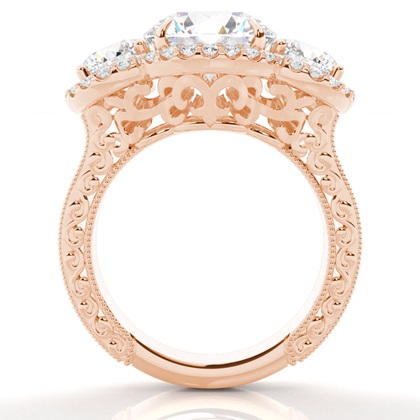 Round Rose Gold Ethereal Engagement Rings