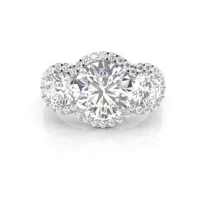 White Gold Halo Diamond Engagement Ring