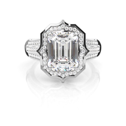 White Gold Halo Diamond Engagement Ring
