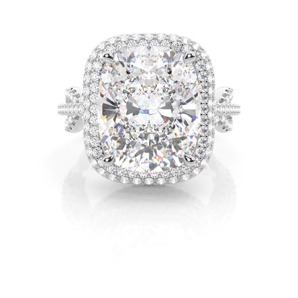 White Gold Halo Diamond Engagement Ring