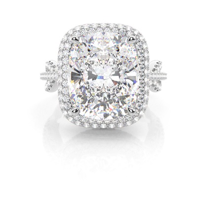 White Gold Halo Diamond Engagement Ring