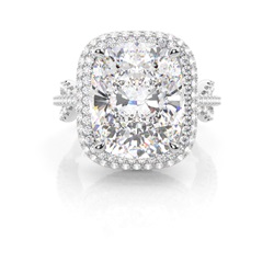 White Gold Halo Diamond Engagement Ring