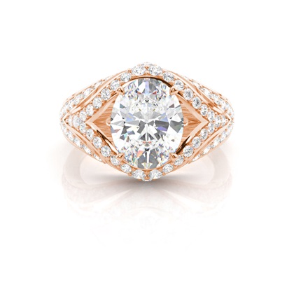 4 Prong Setting Oval Diamond Engagement Ring