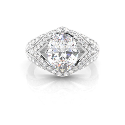 4 Prong Setting Oval Diamond Engagement Ring