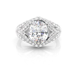 4 Prong Setting Oval Diamond Engagement Ring