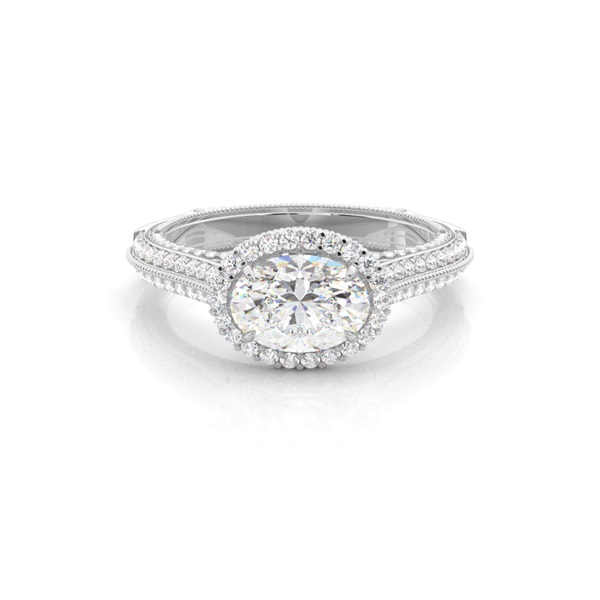 White Gold Halo Diamond Engagement Ring