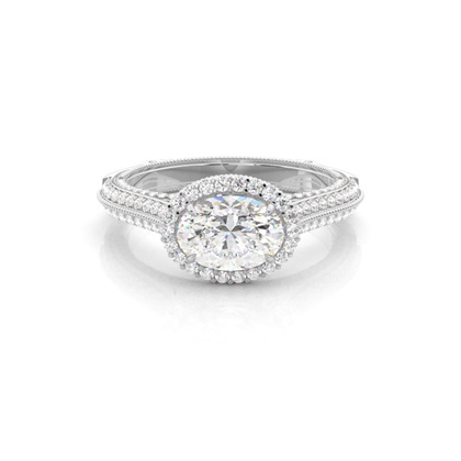 White Gold Halo Diamond Engagement Ring