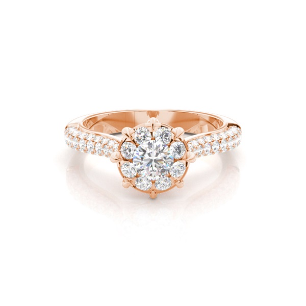 White Gold Halo Diamond Engagement Ring