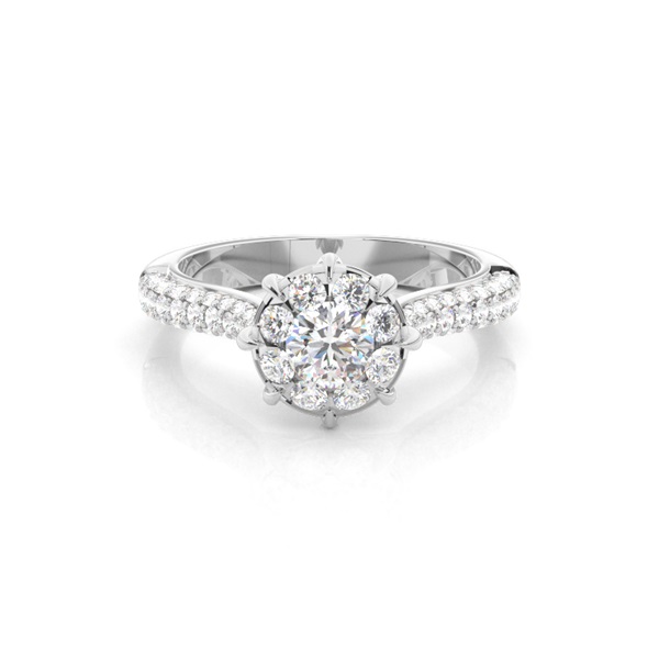 White Gold Halo Diamond Engagement Ring