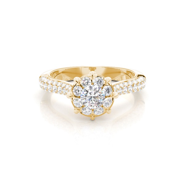 White Gold Halo Diamond Engagement Ring