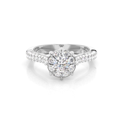 White Gold Halo Diamond Engagement Ring