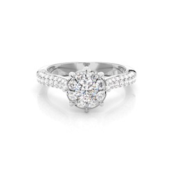 White Gold Halo Diamond Engagement Ring