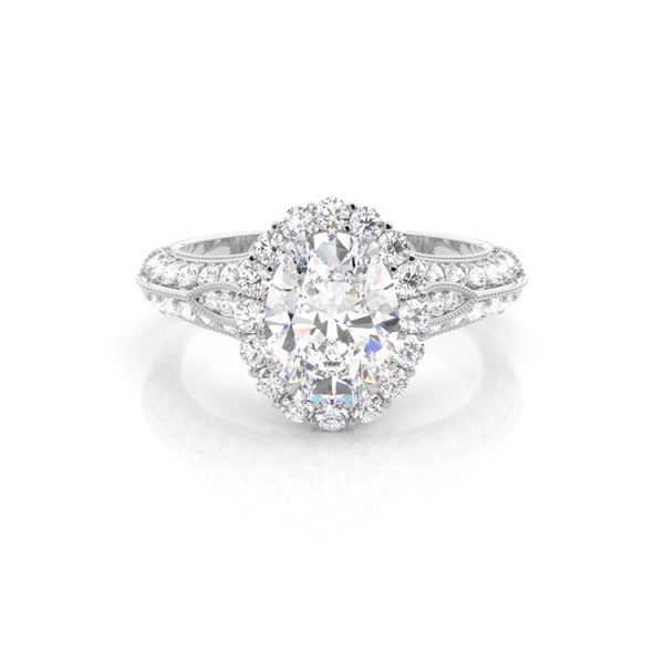 White Gold Halo Diamond Engagement Ring