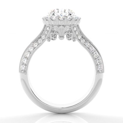 White Gold Halo Diamond Engagement Ring