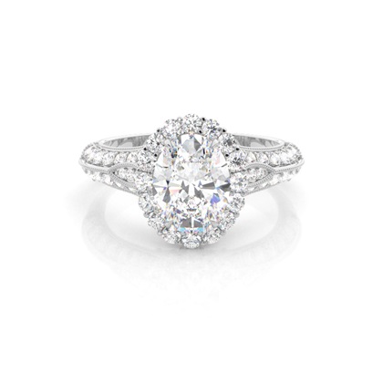 White Gold Halo Diamond Engagement Ring