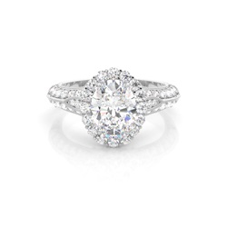 White Gold Halo Diamond Engagement Ring