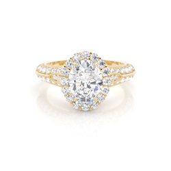 White Gold Halo Diamond Engagement Ring