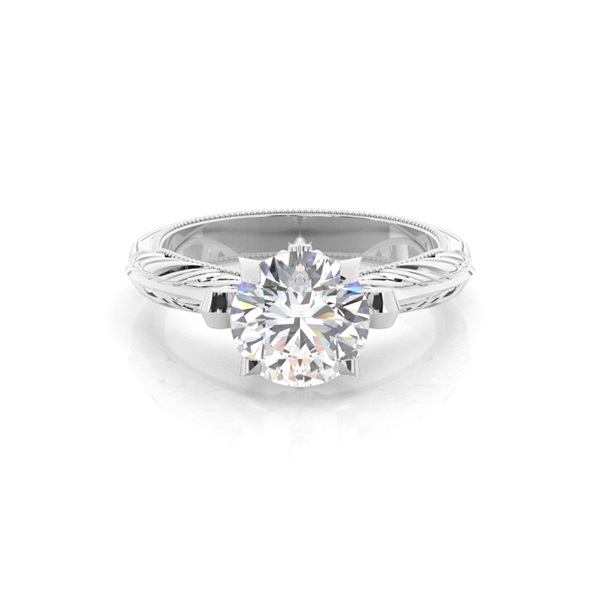 White Gold Round Diamond Engagement Ring