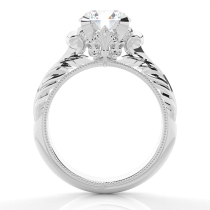 White Gold Round Diamond Engagement Ring