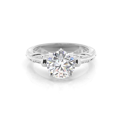White Gold Round Diamond Engagement Ring