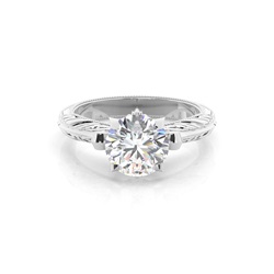 White Gold Round Diamond Engagement Ring