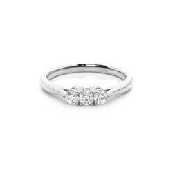 4 Prong Setting Plain Three Stone Ring