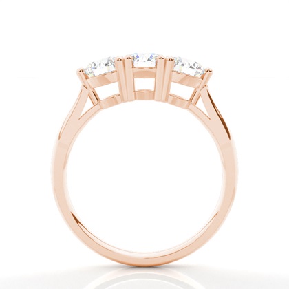 2.00 Carat Rotgold Trilogie Verlobungsringe