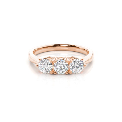 Rose Gold Trilogy Diamond Engagement Rings