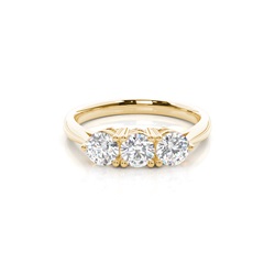 4 Prong Setting Plain Three Stone Ring