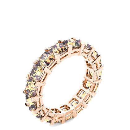 Cushion Rose Gold Champagne Diamond Rings