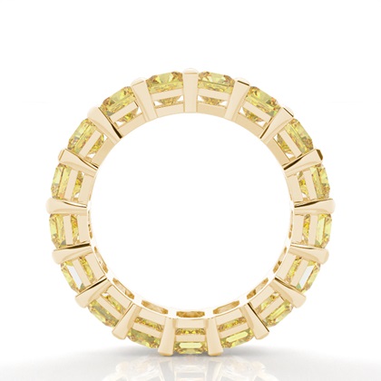 Cushion Yellow Gold Anniversary Diamond Rings