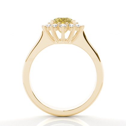 Oval Yellow Gold Diamond Engagement Rings
