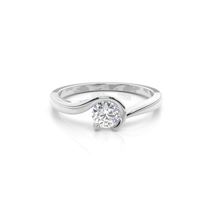 Round Diamond Plain Engagement Ring