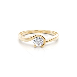 Round Diamond Plain Engagement Ring