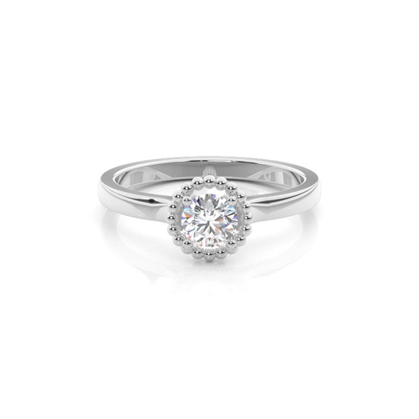 Round Diamond Plain Engagement Ring