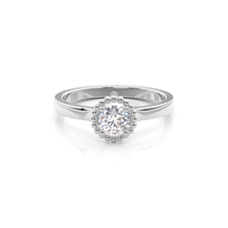 Round Diamond Plain Engagement Ring