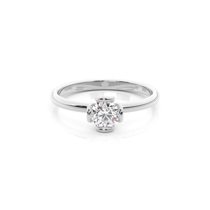Round Diamond Plain Engagement Ring