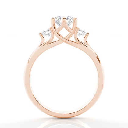 Runder Trilogie Diamantring in einer 4-Krappenfassung