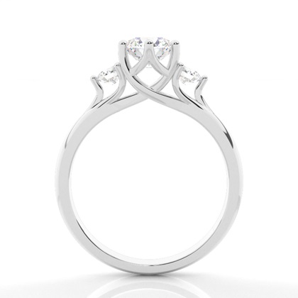 Runder Trilogie Diamantring in einer 4-Krappenfassung