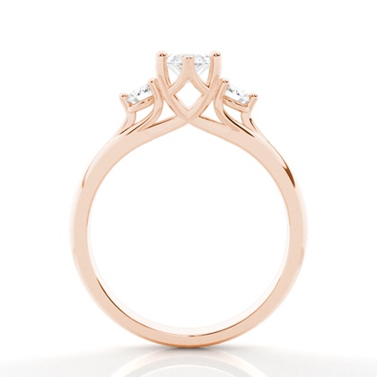 4 hrot Nastavení Marquise diamant tři kameny Prsten