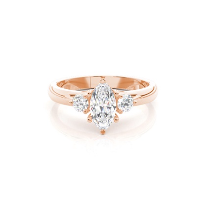 4 hrot Nastavení Marquise diamant tři kameny Prsten